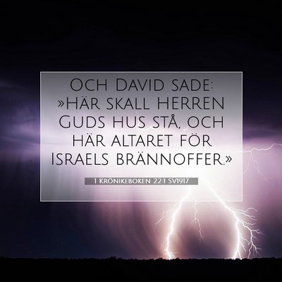 1 Krönikeboken 22:1 SV1917 Bild av bibelvers