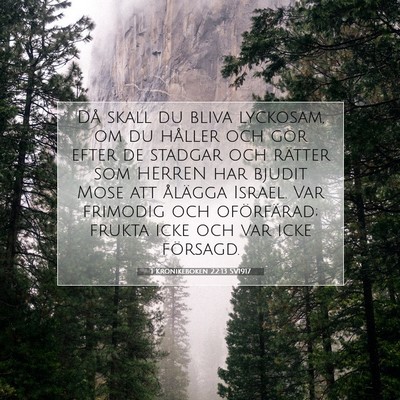 1 Krönikeboken 22:13 SV1917 Bild av bibelvers