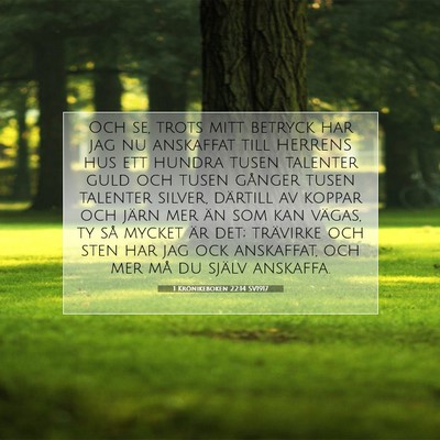 1 Krönikeboken 22:14 Bibelvers Förklarad