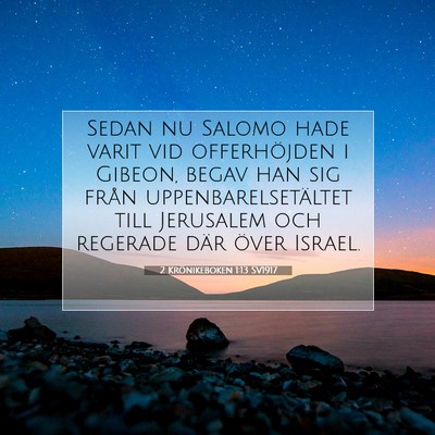 2 Krönikeboken 1:13 SV1917 Bild av bibelvers