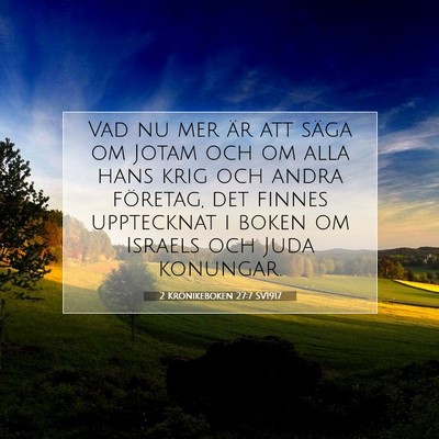 2 Krönikeboken 27:7 Bibelvers Förklarad