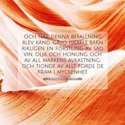 2 Krönikeboken 31:5 Bibelvers Förklarad