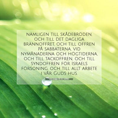 Nehemja 10:33 Bibelvers Förklarad