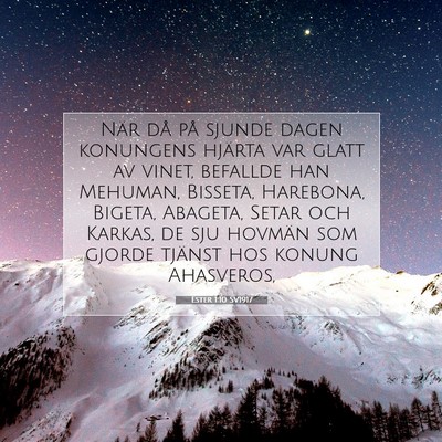 Ester 1:10 SV1917 Bild av bibelvers