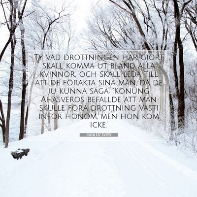 Ester 1:17 SV1917 Bild av bibelvers