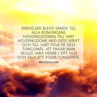 Ester 1:22 SV1917 Bild av bibelvers
