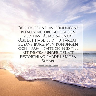 Ester 3:15 SV1917 Bild av bibelvers