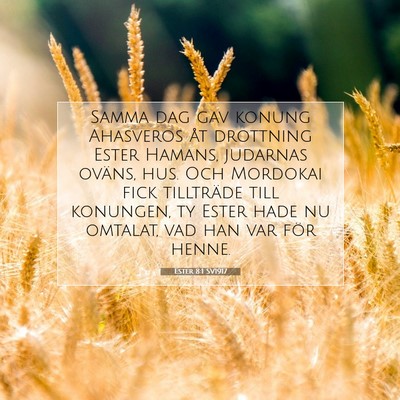 Ester 8:1 SV1917 Bild av bibelvers