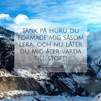 Job 10:9 SV1917 Bild av bibelvers