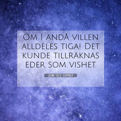 Job 13:5 Bibelvers Förklarad