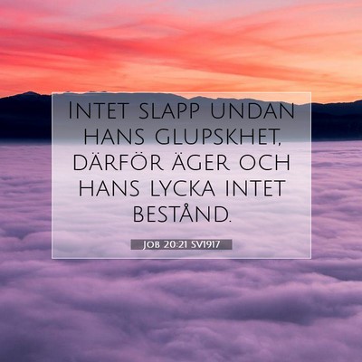 Job 20:21 Bibelvers Förklarad