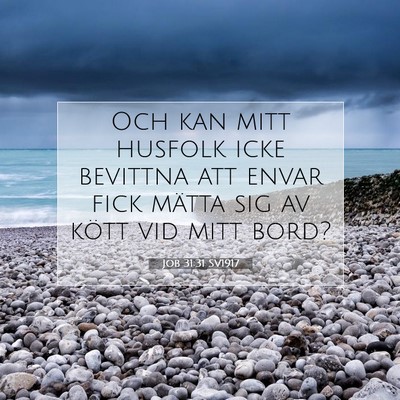 Job 31:31 SV1917 Bild av bibelvers