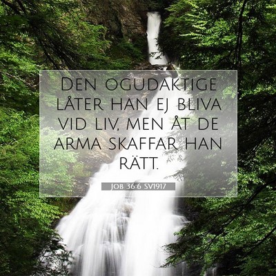 Job 36:6 SV1917 Bild av bibelvers