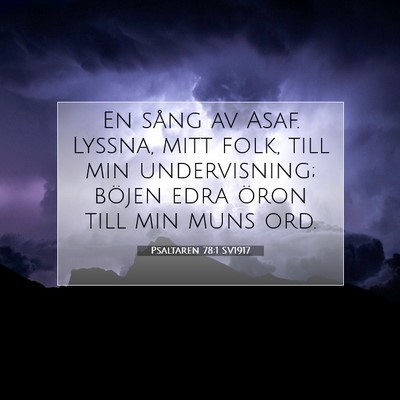 Psaltaren 78:1 SV1917 Bild av bibelvers