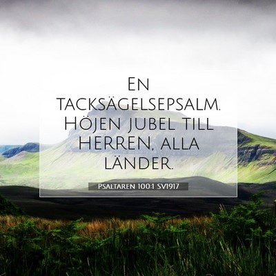Psaltaren 100:1 SV1917 Bild av bibelvers