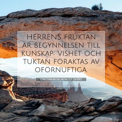 Ordspråksboken 1:7 SV1917 Bild av bibelvers