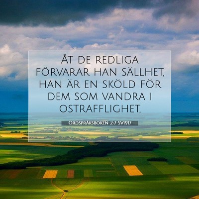 Ordspråksboken 2:7 SV1917 Bild av bibelvers