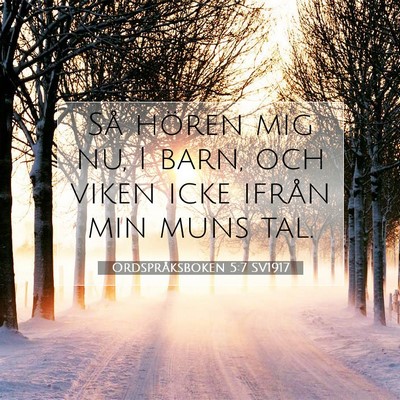 Ordspråksboken 5:7 SV1917 Bild av bibelvers