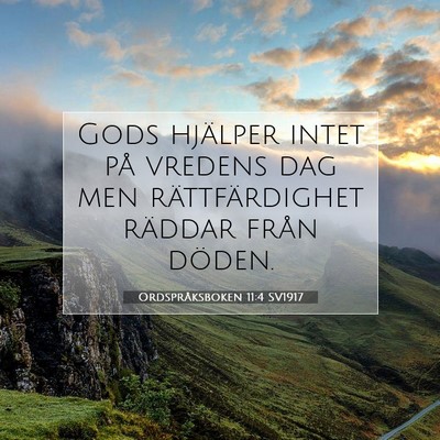 Ordspråksboken 11:4 SV1917 Bild av bibelvers