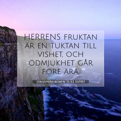 Ordspråksboken 15:33 SV1917 Bild av bibelvers