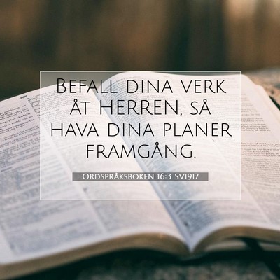 Ordspråksboken 16:3 SV1917 Bild av bibelvers