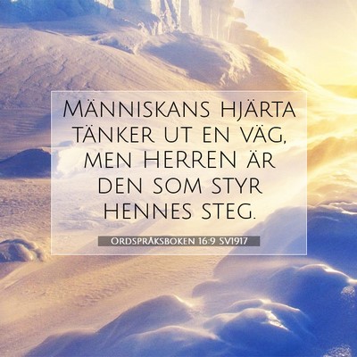 Ordspråksboken 16:9 SV1917 Bild av bibelvers
