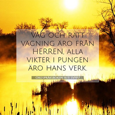 Ordspråksboken 16:11 SV1917 Bild av bibelvers