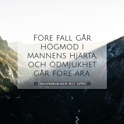Ordspråksboken 18:12 SV1917 Bild av bibelvers
