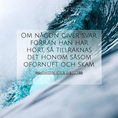Ordspråksboken 18:13 SV1917 Bild av bibelvers