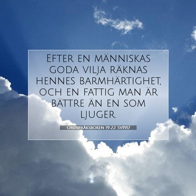 Ordspråksboken 19:22 SV1917 Bild av bibelvers
