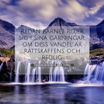 Ordspråksboken 20:11 SV1917 Bild av bibelvers