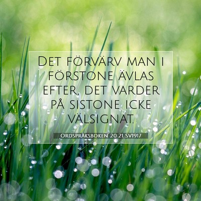 Ordspråksboken 20:21 Bibelvers Förklarad
