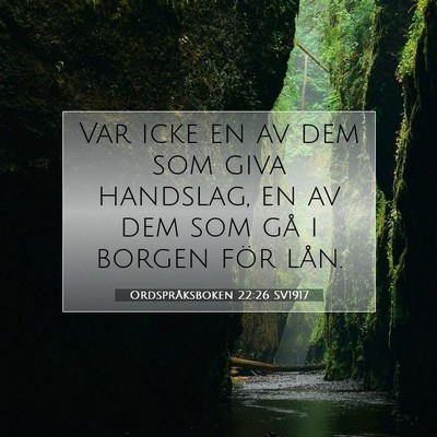 Ordspråksboken 22:26 SV1917 Bild av bibelvers