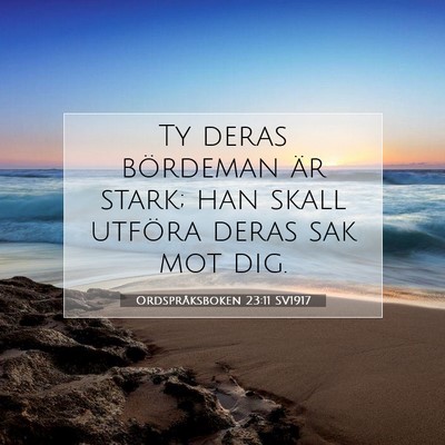 Ordspråksboken 23:11 SV1917 Bild av bibelvers