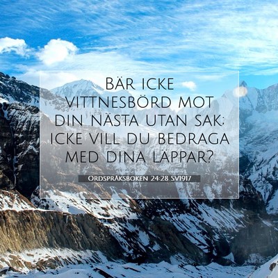 Ordspråksboken 24:28 SV1917 Bild av bibelvers