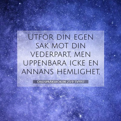 Ordspråksboken 25:9 Bibelvers Förklarad