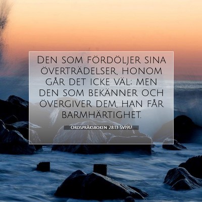Ordspråksboken 28:13 SV1917 Bild av bibelvers