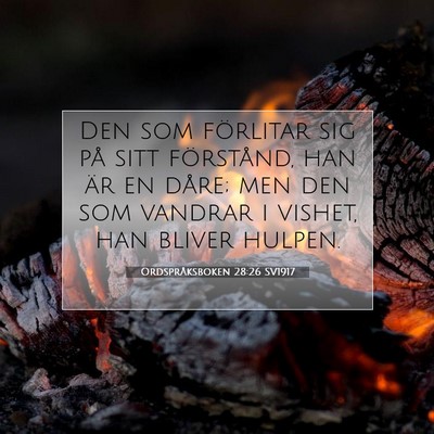 Ordspråksboken 28:26 SV1917 Bild av bibelvers