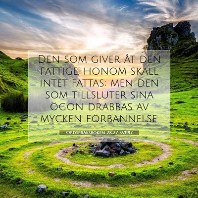 Ordspråksboken 28:27 Bibelvers Förklarad