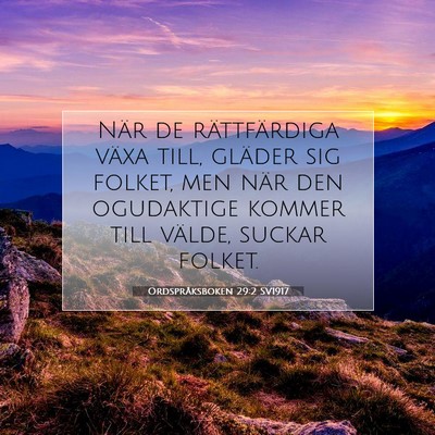 Ordspråksboken 29:2 SV1917 Bild av bibelvers