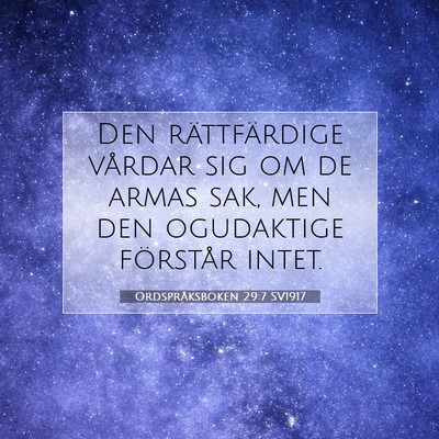 Ordspråksboken 29:7 Bibelvers Förklarad
