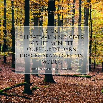 Ordspråksboken 29:15 SV1917 Bild av bibelvers