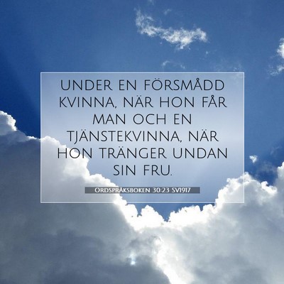 Ordspråksboken 30:23 Bibelvers Förklarad