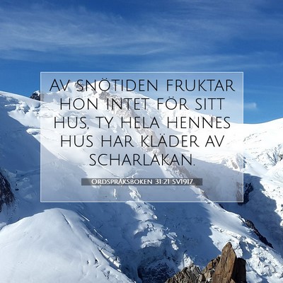 Ordspråksboken 31:21 Bibelvers Förklarad