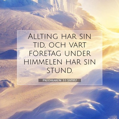 Predikaren 3:1 Bibelvers Förklarad