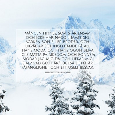 Predikaren 4:8 SV1917 Bild av bibelvers