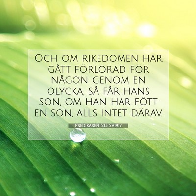 Predikaren 5:13 SV1917 Bild av bibelvers