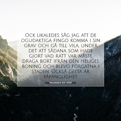 Predikaren 8:10 SV1917 Bild av bibelvers
