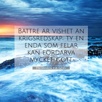 Predikaren 9:18 SV1917 Bild av bibelvers