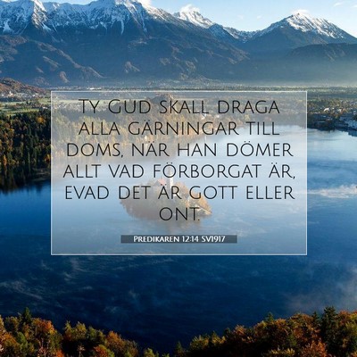 Predikaren 12:14 SV1917 Bild av bibelvers